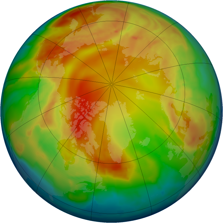 Arctic ozone map for 09 February 2013